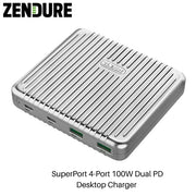Zendure SuperPort 4-Port Dual PD Desktop Charger with UK Power Cord 100W