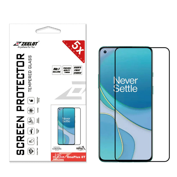ZEELOT OnePlus 8T PureShield 2.5D Clear Tempered Glass Screen Protector