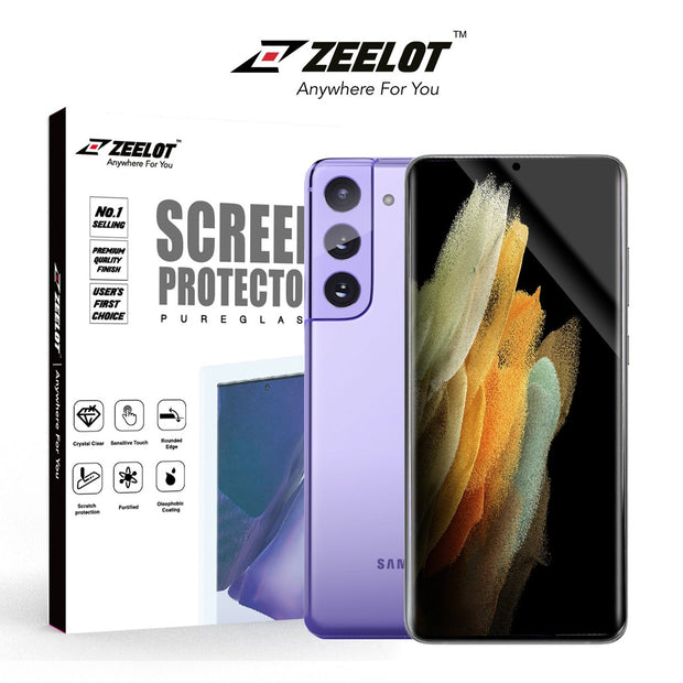ZEELOT Samsung S21 PureGlass 2.5D HD Corning Tempered Glass Screen Protector