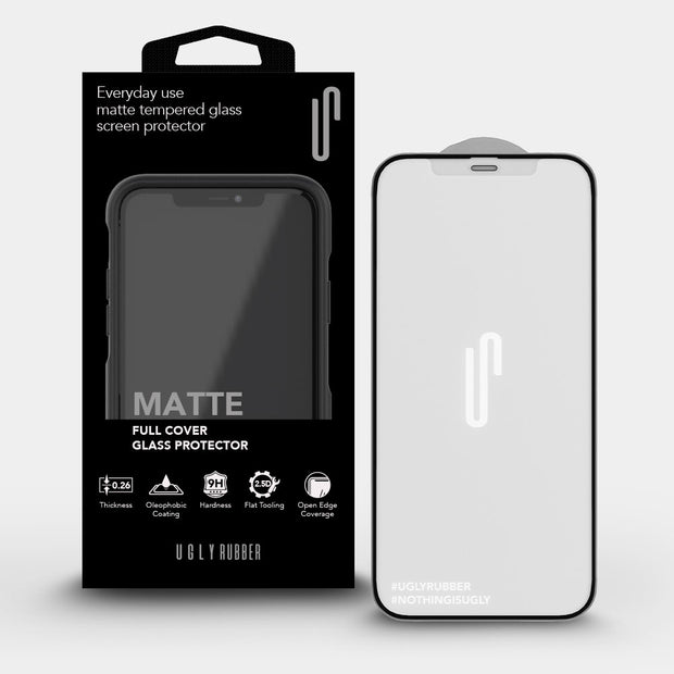 Ugly Rubber iPhone 12 Mini 5.4 (2020) Matte / Anti-Glare Full Coverage Tempered Glass Screen Protector