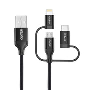 Choetech 3 in 1 Lightning / Micro USB / Type C Nylon-Braided Cable (MFI) (1.2M) (IP0030)