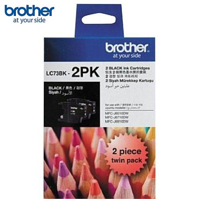 Brother 2 Pack Black (High Yield) Ink Cartridge LC73BK 2 PK