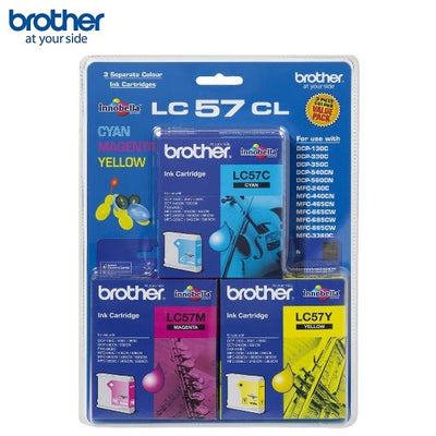 Brother 3 Pack Colour Ink Cartridge LC57CL 3 PK