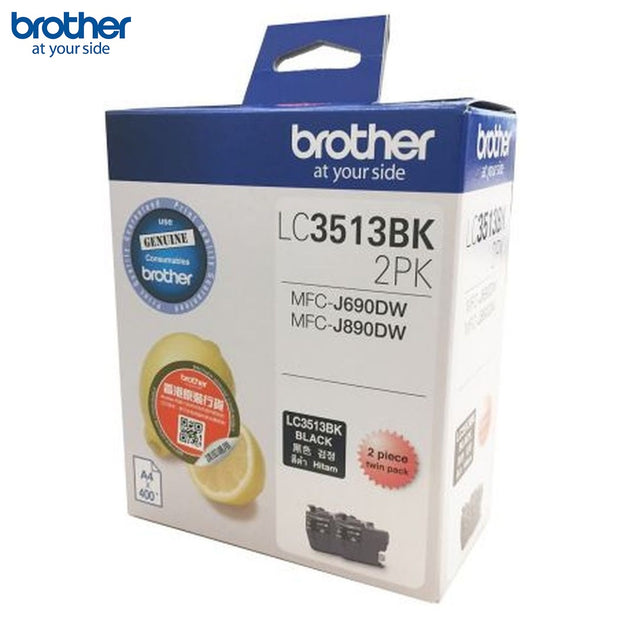 Brother 2 Pack Black Ink Cartridge LC3513BK 2 PK